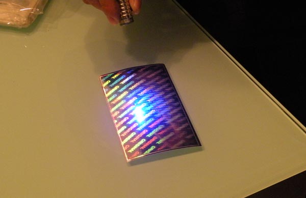 hologram sticker photo